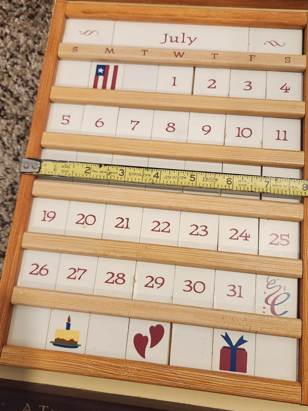 Charles Wysocki Wooden Perpetual Wall Calendar 
